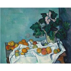 Картина на холсте по фото Модульные картины Печать портретов на холсте Натюрморт с яблоками и горшком с первоцветами