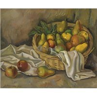 Портреты картины репродукции на заказ - Натюрморт с грушами и яблоками