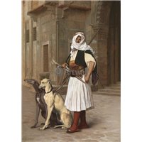 Портреты картины репродукции на заказ - Арнаут с двумя собаками
