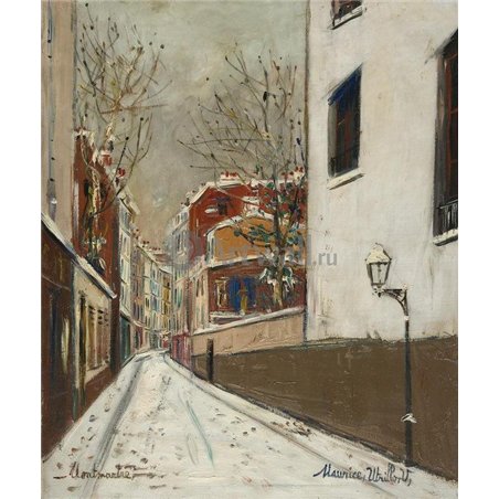 Улица в снегу, Монмартр