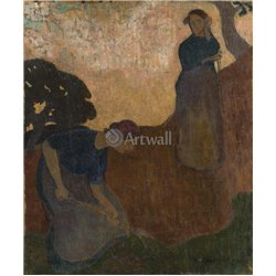 Пейзаж с женщинами (после Гогена) - Модульная картины, Репродукции, Декоративные панно, Декор стен