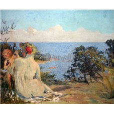 Картина на холсте по фото Модульные картины Печать портретов на холсте Венера и Амур на берегу моря