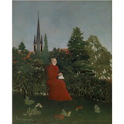 Портрет женщины на фоне пейзажа - Модульная картины, Репродукции, Декоративные панно, Декор стен