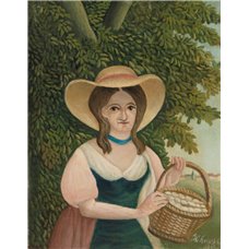 Картина на холсте по фото Модульные картины Печать портретов на холсте Женщина с корзинкой яиц