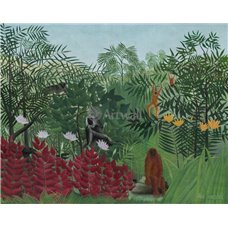 Картина на холсте по фото Модульные картины Печать портретов на холсте Тропический лес с обезьянами