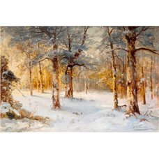 Картина на холсте по фото Модульные картины Печать портретов на холсте Ясный зимний день в лесу