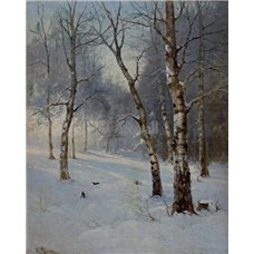 Картина на холсте по фото Модульные картины Печать портретов на холсте Сумерки в зимнем лесу