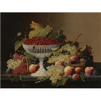 Портреты картины репродукции на заказ - Натюрморт с фруктами и земляникой в вазе