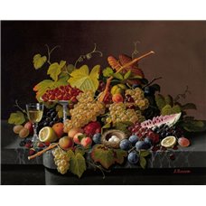 Картина на холсте по фото Модульные картины Печать портретов на холсте Натюрморт с фруктами и птичьим гнездом