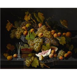 Натюрморт с фруктами и бокалом - Модульная картины, Репродукции, Декоративные панно, Декор стен