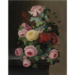 Букет с розами - Модульная картины, Репродукции, Декоративные панно, Декор стен