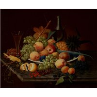 Портреты картины репродукции на заказ - Блюдо с фруктами и бокал