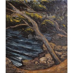 Пейзаж с озером и деревьями - Модульная картины, Репродукции, Декоративные панно, Декор стен