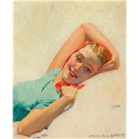 Портреты картины репродукции на заказ - Баркли Маклелланд «Лежащая девушка»