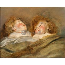 Картина на холсте по фото Модульные картины Печать портретов на холсте Два спящих ребёнка