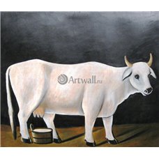 Картина на холсте по фото Модульные картины Печать портретов на холсте Белая корова