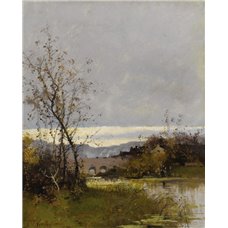 Картина на холсте по фото Модульные картины Печать портретов на холсте Берег реки, Нормандия