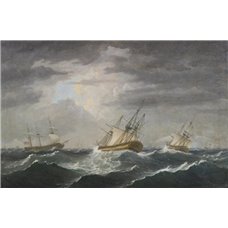Картина на холсте по фото Модульные картины Печать портретов на холсте Бирч Томас «Корабли в бурном море»