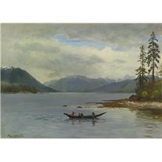 Картина на холсте по фото Модульные картины Печать портретов на холсте Бирстадт Альберт «Северо-западное побережье, Лоринг бей, Аляска»