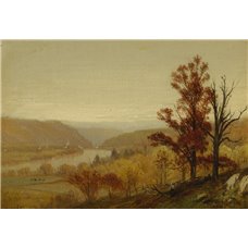 Картина на холсте по фото Модульные картины Печать портретов на холсте Бирстадт Альберт «Пейзаж с рекой»