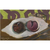 Портреты картины репродукции на заказ - Бокал, яблоки, нож