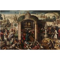 Портреты картины репродукции на заказ - Брейгель и Босх «Христос изгоняет торговцев из храма»