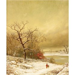 Браун Уильям «Прогулка зимой» - Модульная картины, Репродукции, Декоративные панно, Декор стен