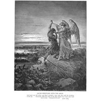 Портреты картины репродукции на заказ - Борьба Иакова с Ангелом, Ветхий Завет