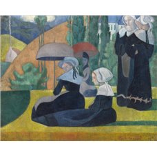 Картина на холсте по фото Модульные картины Печать портретов на холсте Бретонские женщины с зонтиками