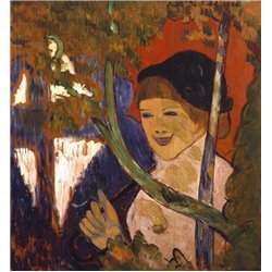 Бретонская девушка в красной шляпе - Модульная картины, Репродукции, Декоративные панно, Декор стен