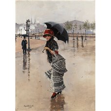 Картина на холсте по фото Модульные картины Печать портретов на холсте В дождливый день на площади Конкорд