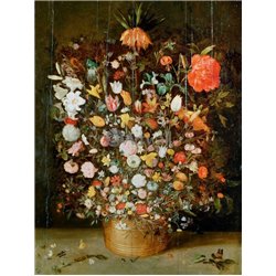 Букет цветов в деревянном вазоне - Модульная картины, Репродукции, Декоративные панно, Декор стен