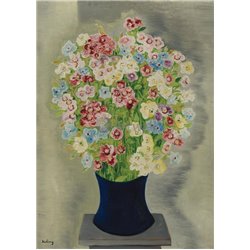 Букет цветов в синей вазе - Модульная картины, Репродукции, Декоративные панно, Декор стен