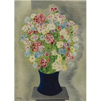 Портреты картины репродукции на заказ - Букет цветов в синей вазе