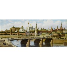 Картина на холсте по фото Модульные картины Печать портретов на холсте Вид на Кремль с Москворецкого моста