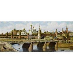 Вид на Кремль с Москворецкого моста - Модульная картины, Репродукции, Декоративные панно, Декор стен