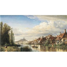 Картина на холсте по фото Модульные картины Печать портретов на холсте Вид на Дунай и Регенсбург