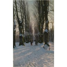 Картина на холсте по фото Модульные картины Печать портретов на холсте В парке зимой