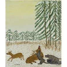 Картина на холсте по фото Модульные картины Печать портретов на холсте Волки, нападающие на оленя