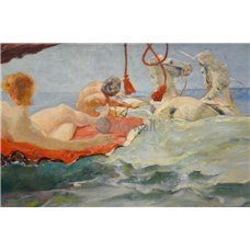 Картина на холсте по фото Модульные картины Печать портретов на холсте Венера в колеснице-раковине (деталь)