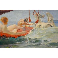 Портреты картины репродукции на заказ - Венера в колеснице-раковине (деталь)