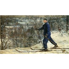 Картина на холсте по фото Модульные картины Печать портретов на холсте Ворошилов на лыжах