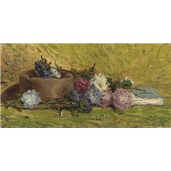 Астры, шляпа и книга