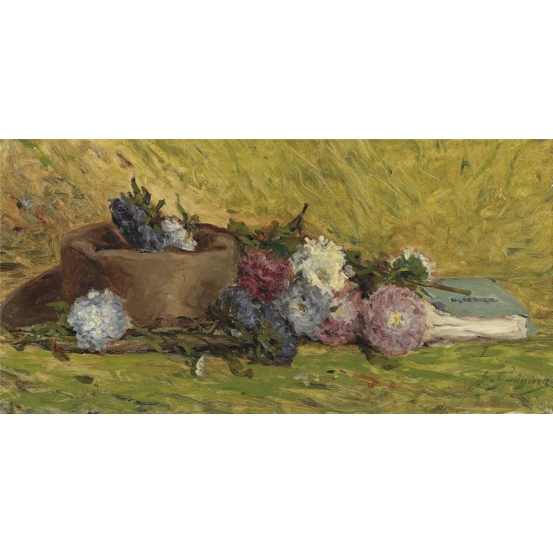 Астры, шляпа и книга