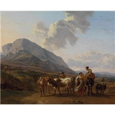 Картина на холсте по фото Модульные картины Печать портретов на холсте Горный пейзаж с пастухами