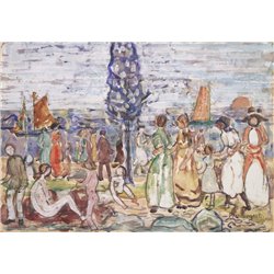 Голубое дерево на берегу - Модульная картины, Репродукции, Декоративные панно, Декор стен