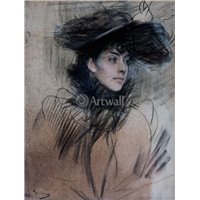Портреты картины репродукции на заказ - Дама в шляпе