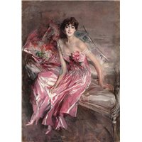 Портреты картины репродукции на заказ - Дама в розовом