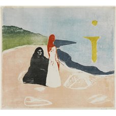 Картина на холсте по фото Модульные картины Печать портретов на холсте Две женщины на берегу