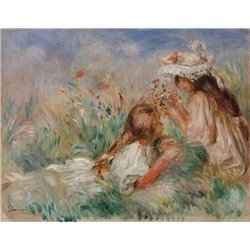 Две девочки в поле - Модульная картины, Репродукции, Декоративные панно, Декор стен
